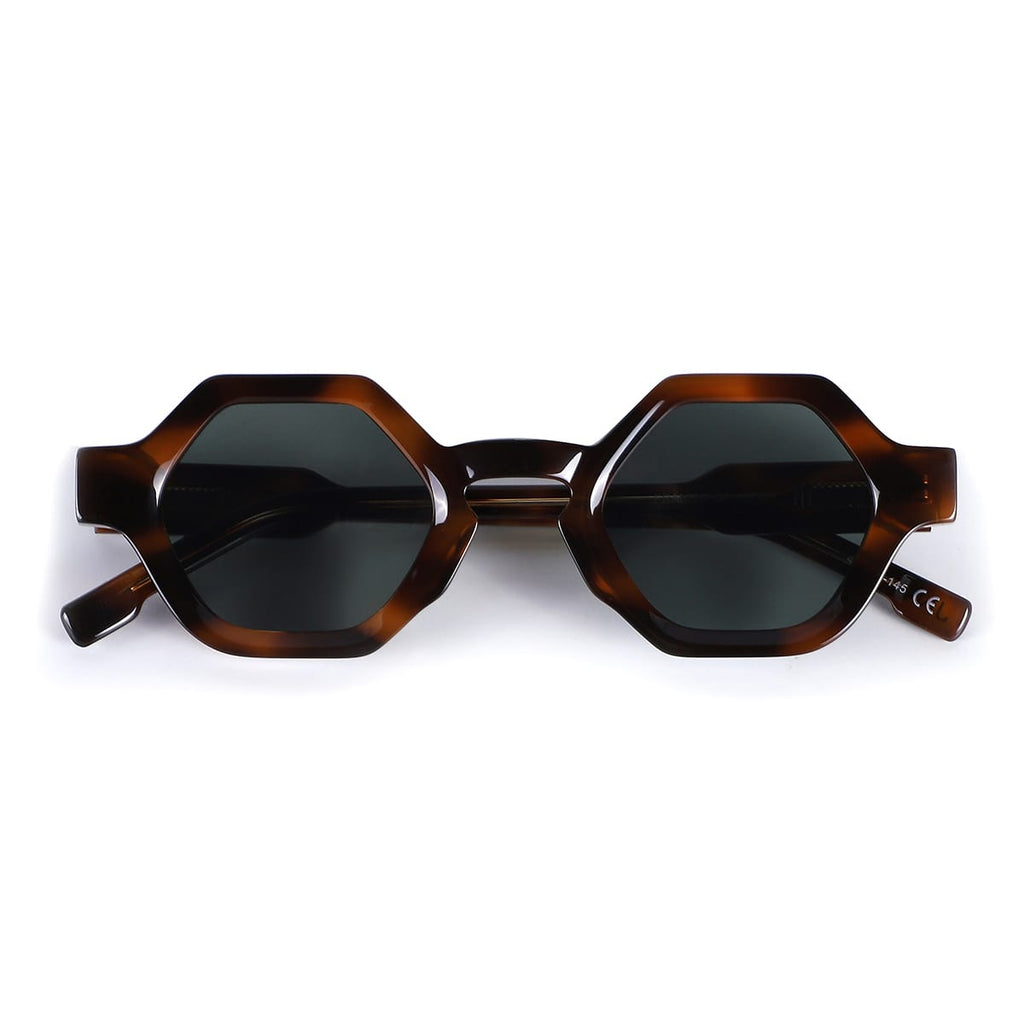 JN-221-C01 Hexagon / Tortoise Dark Green