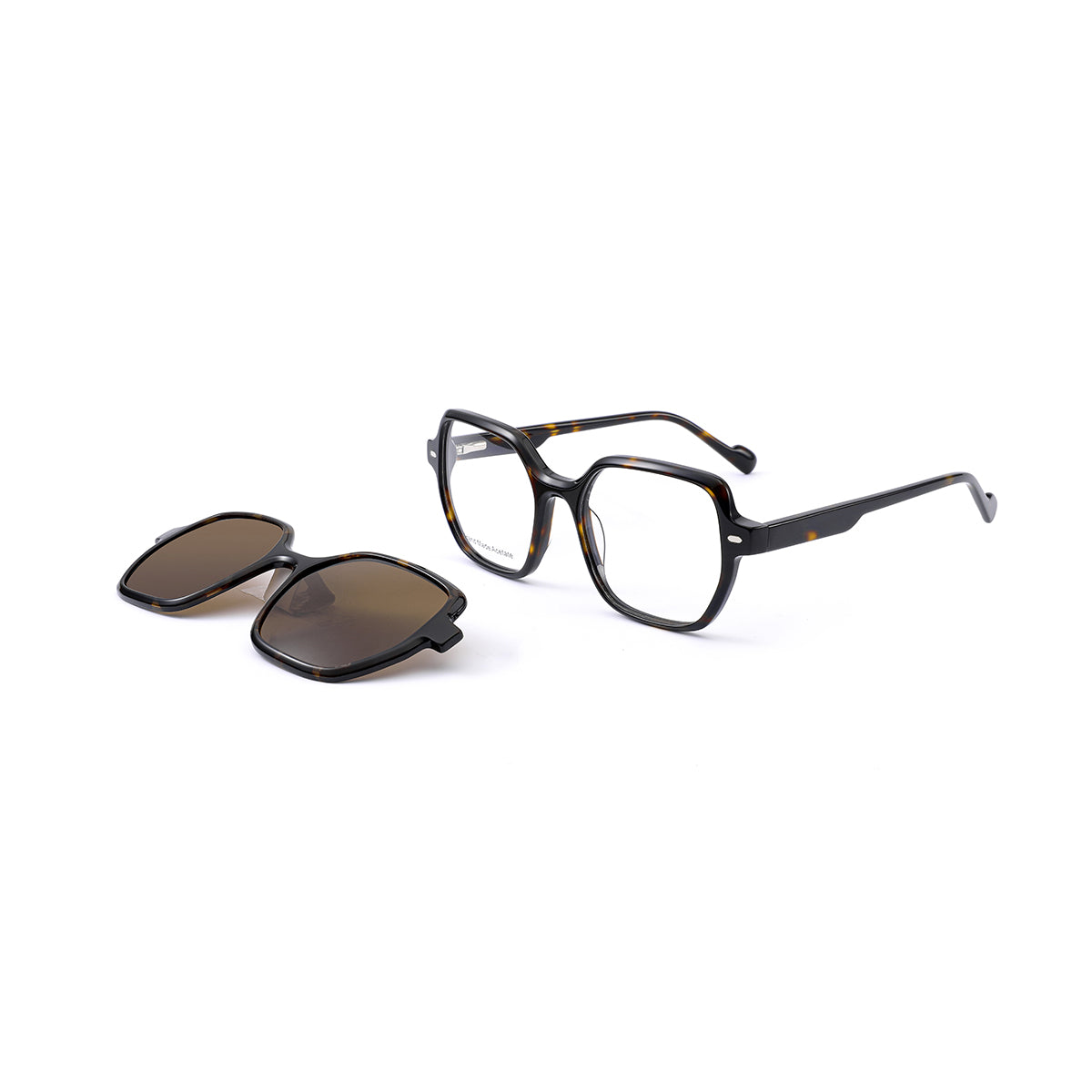 JN-312-C02 Paloma / Tartarugato Lente Demo + CLIP-ON Marrone