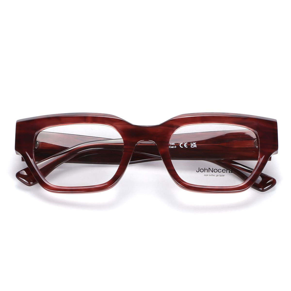 JN-266-C04 Tavi / Crystal Red Stripes Brown Demo Lenses