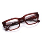 JN-266-C04 Tavi / Crystal Red Stripes Brown Demo Lenses