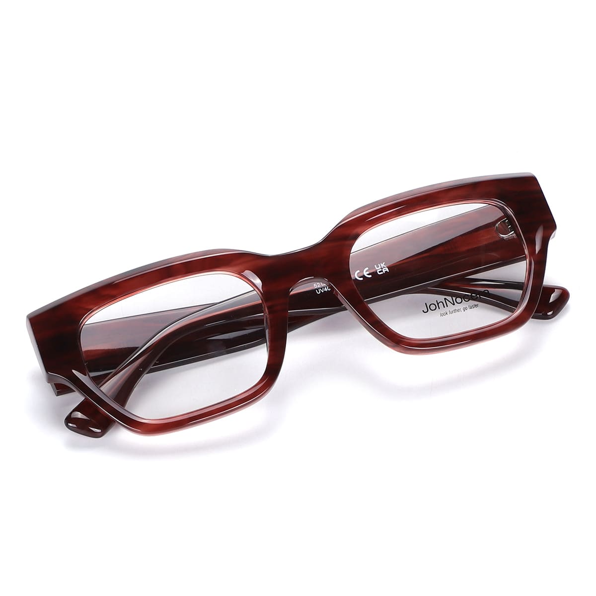 JN-266-C04 Tavi / Crystal Red Stripes Brown Demo Lenses