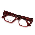 JN-266-C04 Tavi / Crystal Red Stripes Brown Demo Lenses