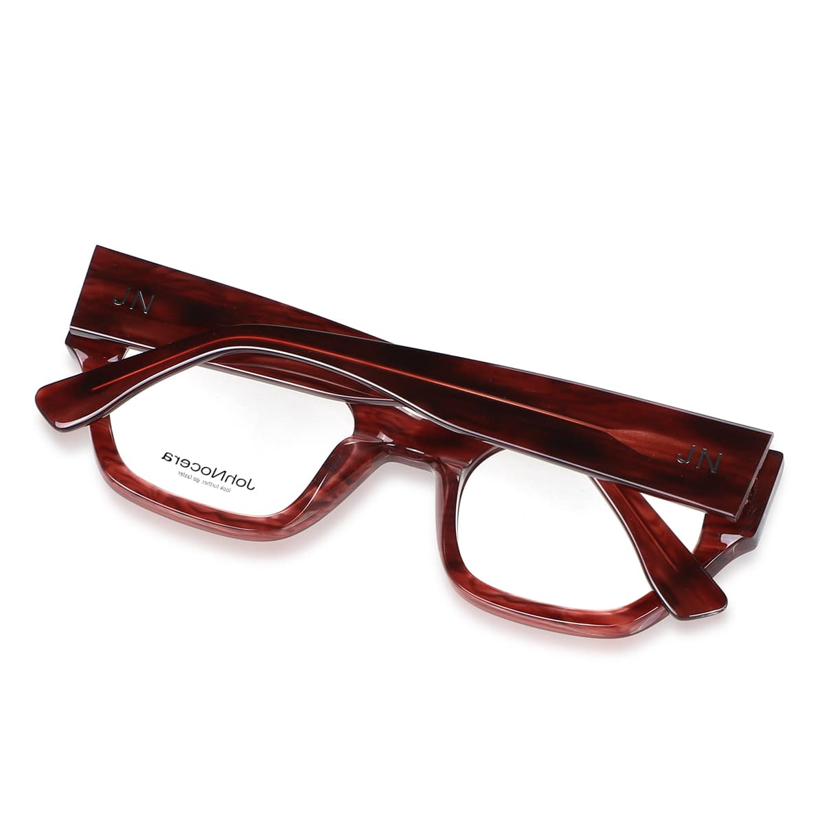 JN-266-C04 Tavi / Crystal Red Stripes Brown Demo Lenses